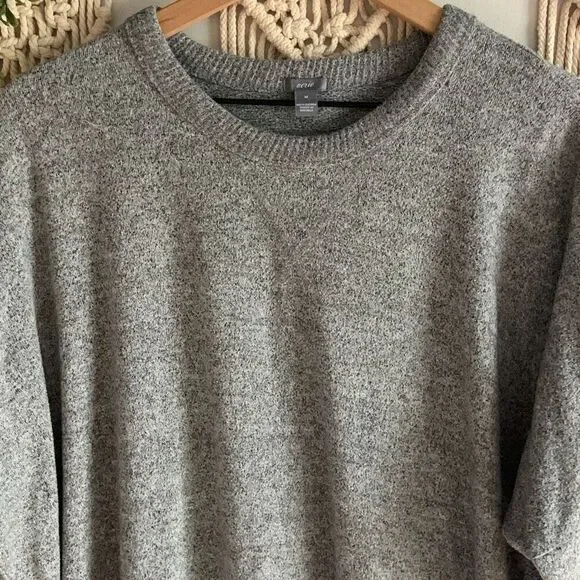 AERIE Lightweight Split-Hem Crewneck Oversized Sweater Gray Size Medium - Picture 3 of 10